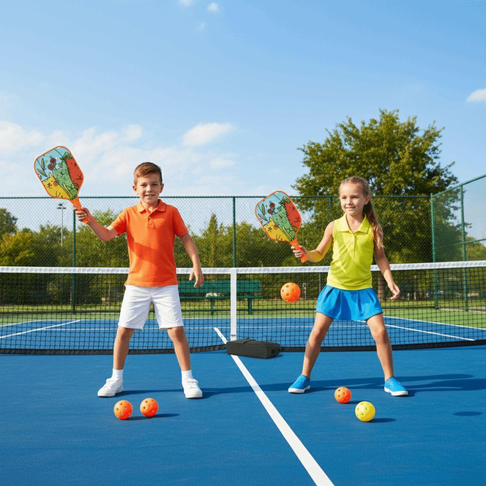 Cartoon Kid's Pickleball Set Lightweight Children's Pickleball Rackets  Sports Accessory