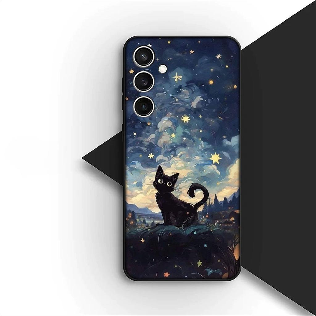 Cover for Xiaomi Redmi Note 12 11 10 A3 Pro 10A 10C 12C Note12 5G 4G Casing Phone Case Black Kitten Cat Eye Cute Anime
