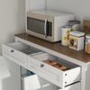 Credenza da cucina alta, mobile da cucina, 6 ante, 2 cassetti, piano di lavoro, ripiani regolabili, 100x40x180cm, bianco