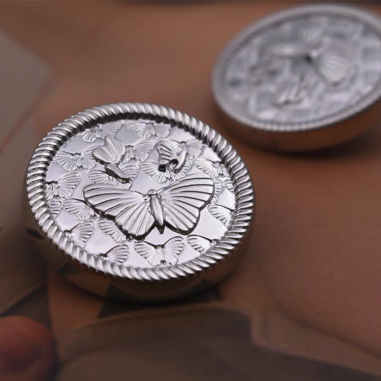 10pcs Beautiful Hollow Flower Shank Buttons High Quality Full Metal Round Buttons Woman Clothes Accessories