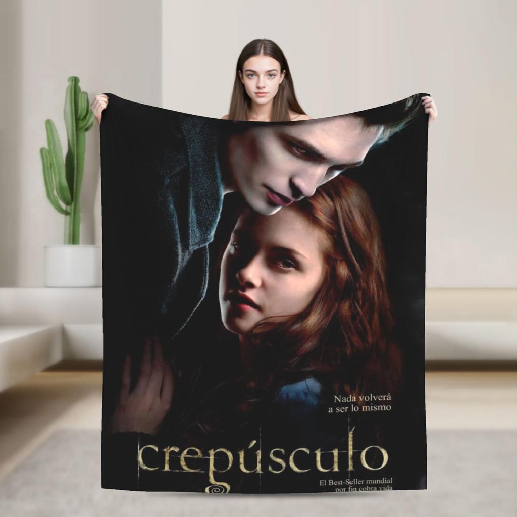 The Twilight Edward Bella Soft Warm Blanket Travel Plush Throw Blanket Aesthetic Couch Chair Flannel Bedspread Sofa Bed Cover