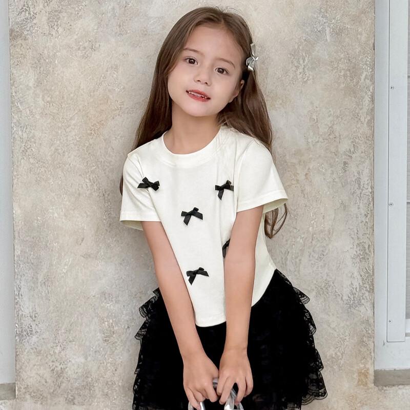 Girl's Short Sleeve Bow T-Shirt