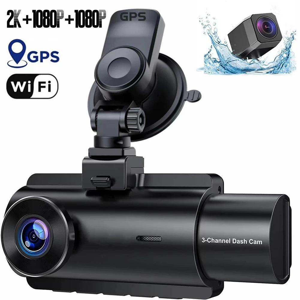 

Cross-border hot sale2K WiFiDriving Recorder Three Recording Infrared Night Vision Large Wide Angle Three Lens Vehicle Data