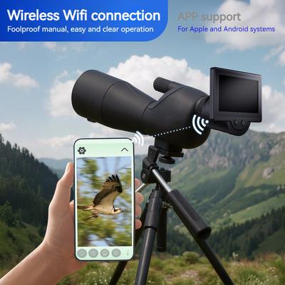Ocular Electrónico WiFi 1080P con Pantalla IPS de 4,3 Pulgadas para Telescopio Astronómico de 1,25/2 Pulgadas Herramienta de Observación Digital Inalámbrica