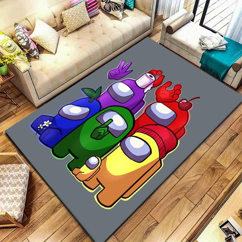 Among Us Teppich für Wohnzimmer Schlafzimmer Zuhause Sofadekoration, Kinder spielen Rutschfeste Bodenmatte