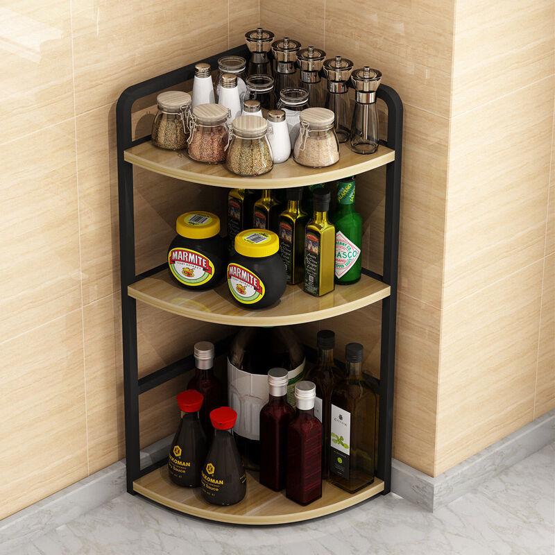 Wutuo 3-Tier Stainless Steel Corner Kitchen Storage Rack