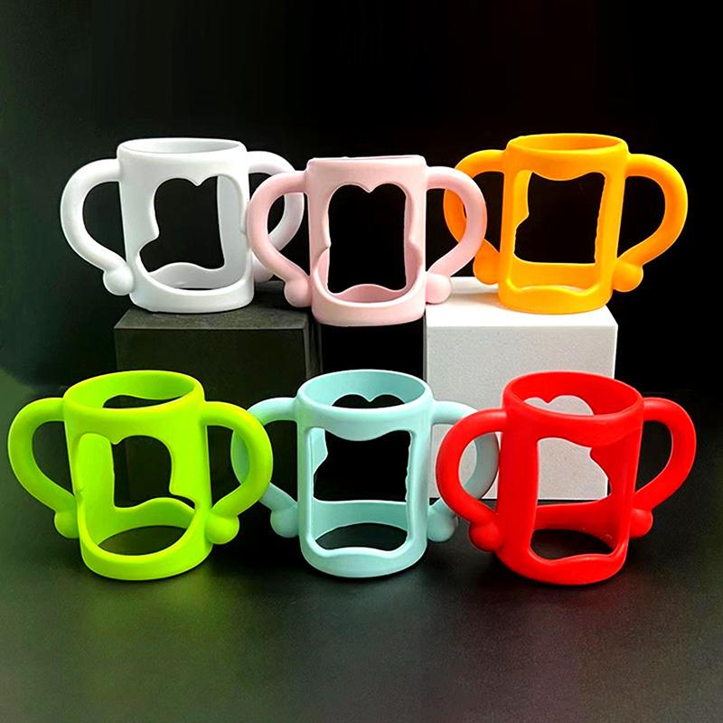 1 Piece Durable Food Grade Silicone Transitional Sippy Cup Handle Grip For Wide-Neck Baby Bottles Baby Bottle Handles