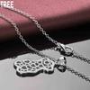925 Sterling Silver Teddy Bear Pendant Necklace Fashion Charm Wedding Jewelry