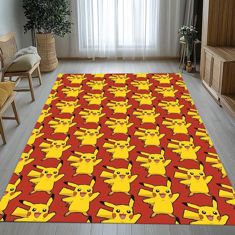 6 Style Pikachu Pokemon Living Room Non-Slip Area Rug Soft Carpet for Bedroom Kids Playroom Sofa,Home Decor Doormat Gift