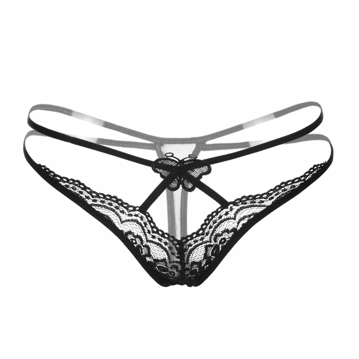 Личность Hotwife String Сексуальное женское белье Стринги для женщин Прозрачное кружевное нижнее белье Бикини Цветок Бабочка Трусы one size