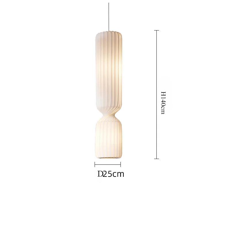 Danish Designer Cylindrical Shape Silk Pendant Lamp for Living Room Duplex Villa Loft Staircase Decor LED Floor Light