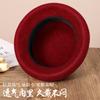 Middle-aged elderly autumn and winter warm woolen basin hat femininity mother flower curling top hat fashion versatile bucket hat