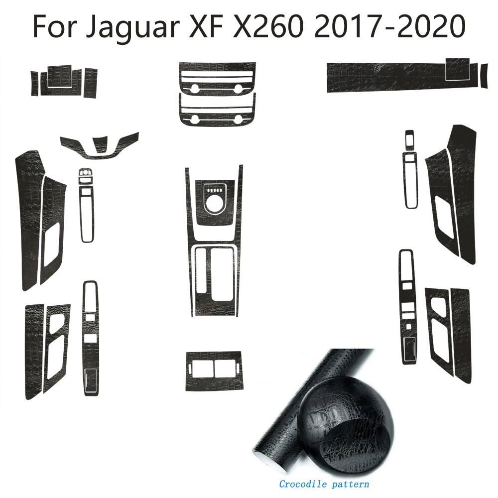 For Jaguar XF X260 2017-2020 Car-Styling 3D/5D Carbon Fiber Car Interior Center Console Color Molding Sticker Decals Parts SS18