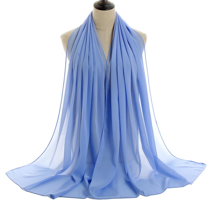 Good Stitching Muslim Chiffon Hijabs for Women Solid Chiffon Shawl Scarf Head Wraps Foulard Femme Hijab Scarves Muslim Turban