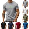 Men's Holiday Print Round Neck Short Sleeve Top Casual Sports Top