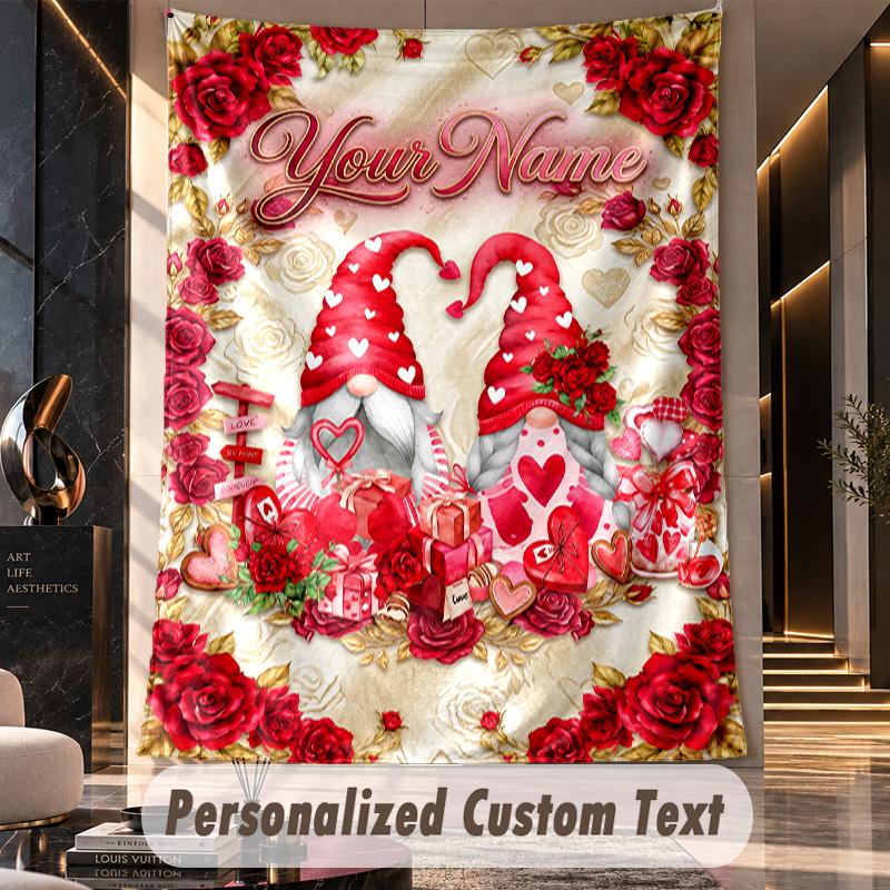 Gnomo (270) Tapeçaria Personalizada com Tema Nome Personalizado Texto Pendurado na Parede Tapeçaria Decoração de Casa Tecido de Fundo