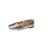 Glitter Silver Bowtie Flats Shoes Women Round Toe Patchwork Plaid Leather Loafers   Flat Shoes Women
