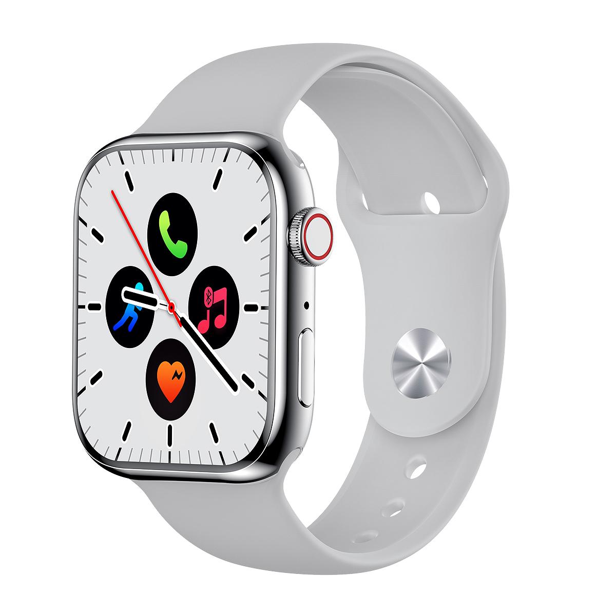 

YurKem Смарт-часы IOW Series 7 NFC GPS Спортивный трекер Bluetooth Вызов Беспроводная зарядка Смарт-браслет Мониторинг сердечного ритма Мужчины Женщины Смарт-часы серебряный