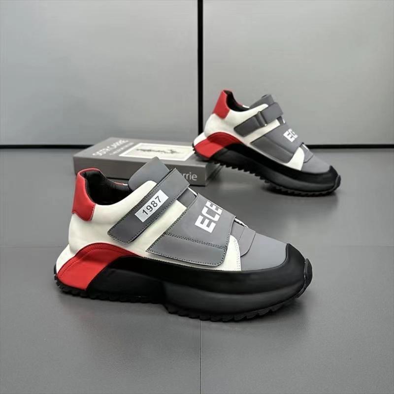 Casual Microfiber Leather Spring Breathable Increased Internal Platform Shoes for Male Women Fashion Running Chunky Sneakers