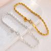 Braccialetti Corda Intrecciata in Argento Sterling 925 da 4MM per Donne Uomini Moda Minimalista Braccialetto a Catena per Coppia Gioielli Argentati Maschili Regali