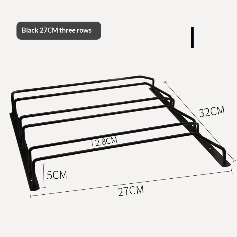 Carbon Steel Goblet Cup Hanger Easy Install Hanging Wine Glass Rack 27cm 34cm for Home Bar Kitchen Organization