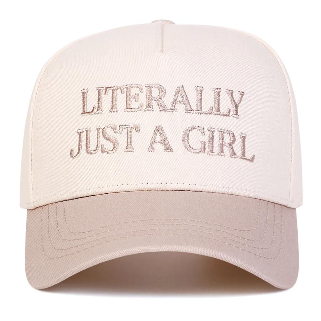 Unisex LITERALLY JUST A GIRL Embroidery Baseball Caps Spring Autumn Outdoor Adjustable Casual Hats Sunscreen Hat Sports Cap
