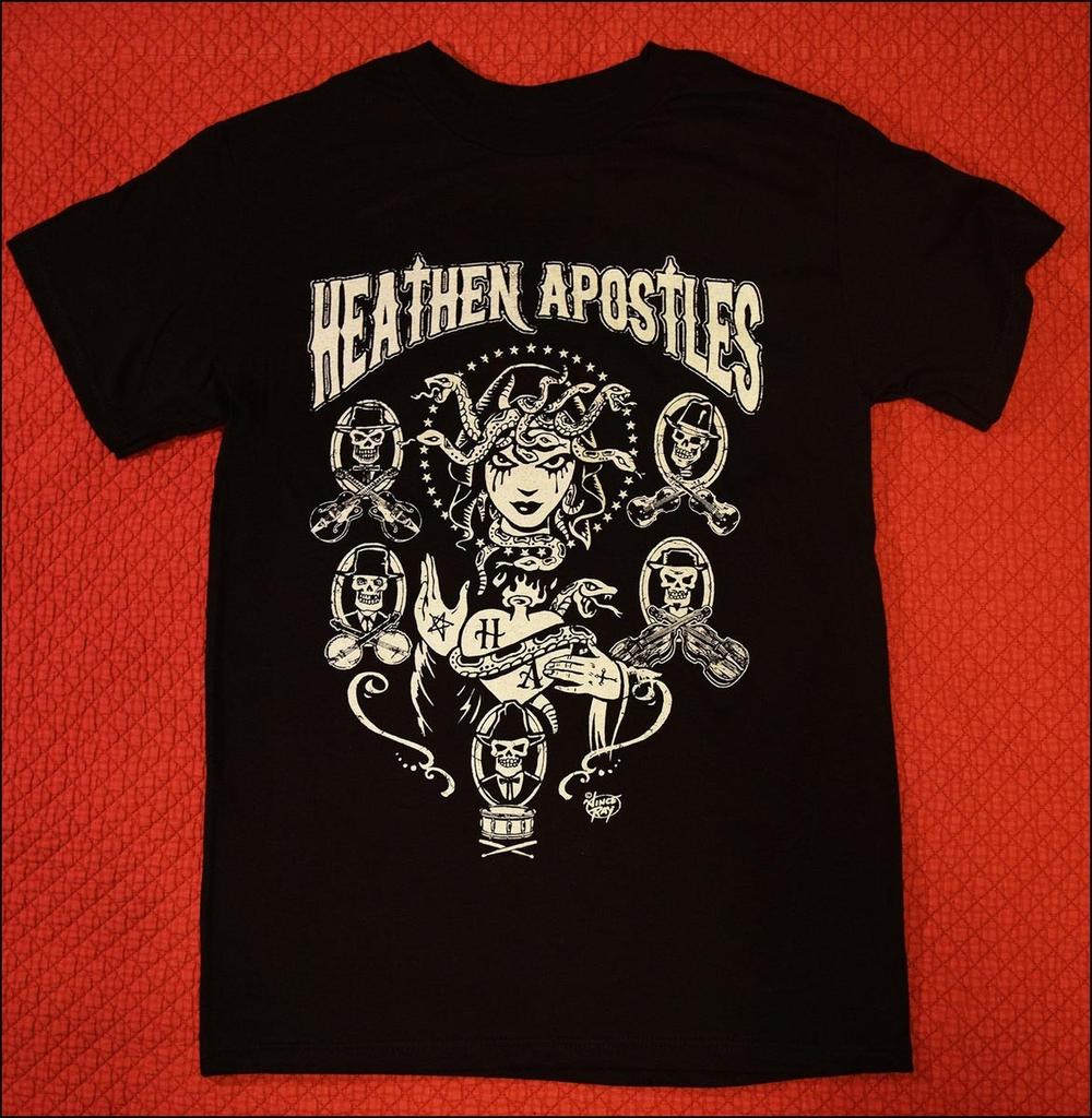 Retro Heathen Apostles Band Heavy Cotton Black All Size T Shirt CM387