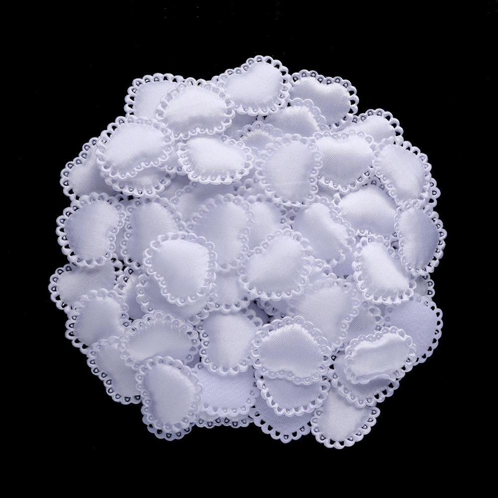 50Pcs/Lot Colorful Fabric Love Heart Petals Sponge Petal Patches For DIY Wedding Party Hairclip Clothing Decoration Supplies