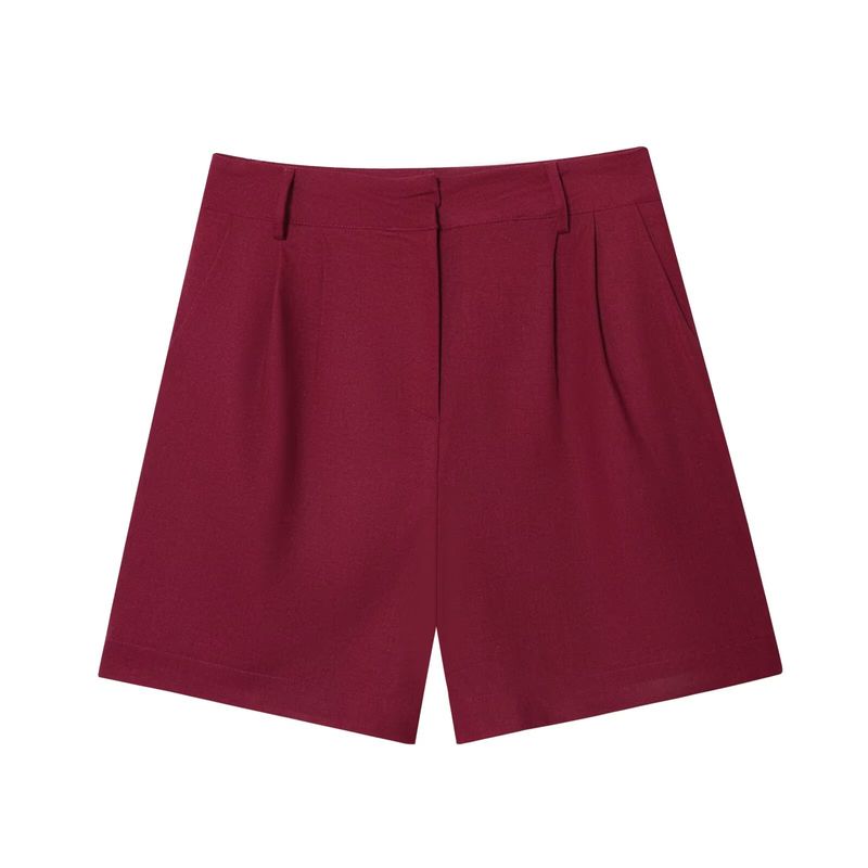 Kaslead New Women Clothes Western Style Blended Double Placket Top Casual Shorts 8026709 8249709