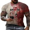 New Summer Short Sleeve Men's D Letter Halloween Theme Digital Printing T-Shirt Men