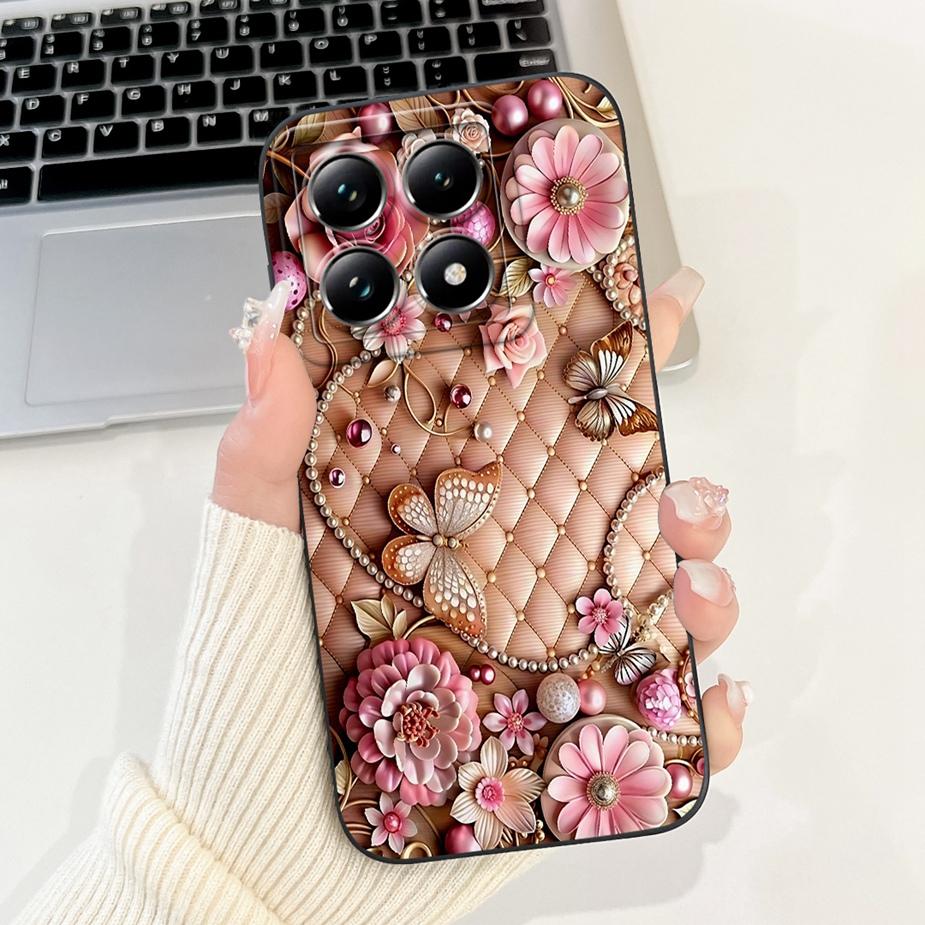 For Xiaomi 14T Pro Case Stylish Flowers Cartoon Cover Shockproof Soft TPU Phone Case For Xiaomi Mi 14T Pro Mi14T 5G Fundas Coque