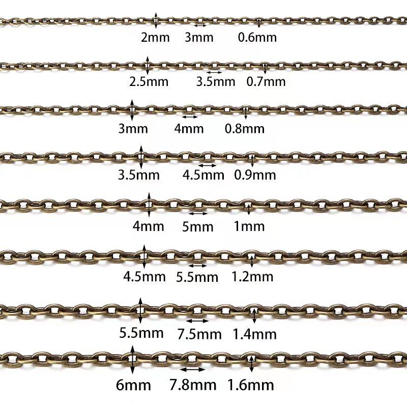 10Yards 2x3/3x4mm Iron Chains Metal Bulk Link Chains For Jewelry Making DIY Handmade Bracelets Necklace Materials Accessories
