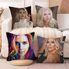 Hot Actor Singer S-Scarlett Johansson Pillow Case Double-Sided Printing Short Plush Sofa Cushion Cover Bedroom Bedside Pillow
