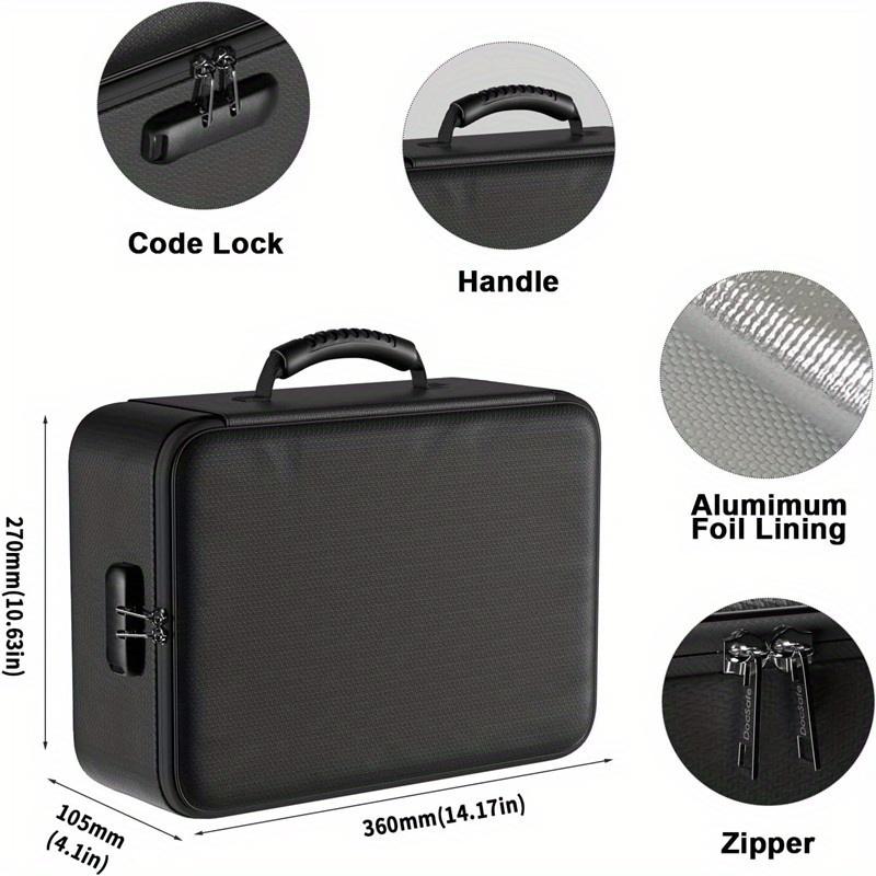 1pc Document Organizer with Lock Upgraded Heat Insulated Fireproof Waterproof 3 Layers File Organizer Portable Safe Storage for Important Documents