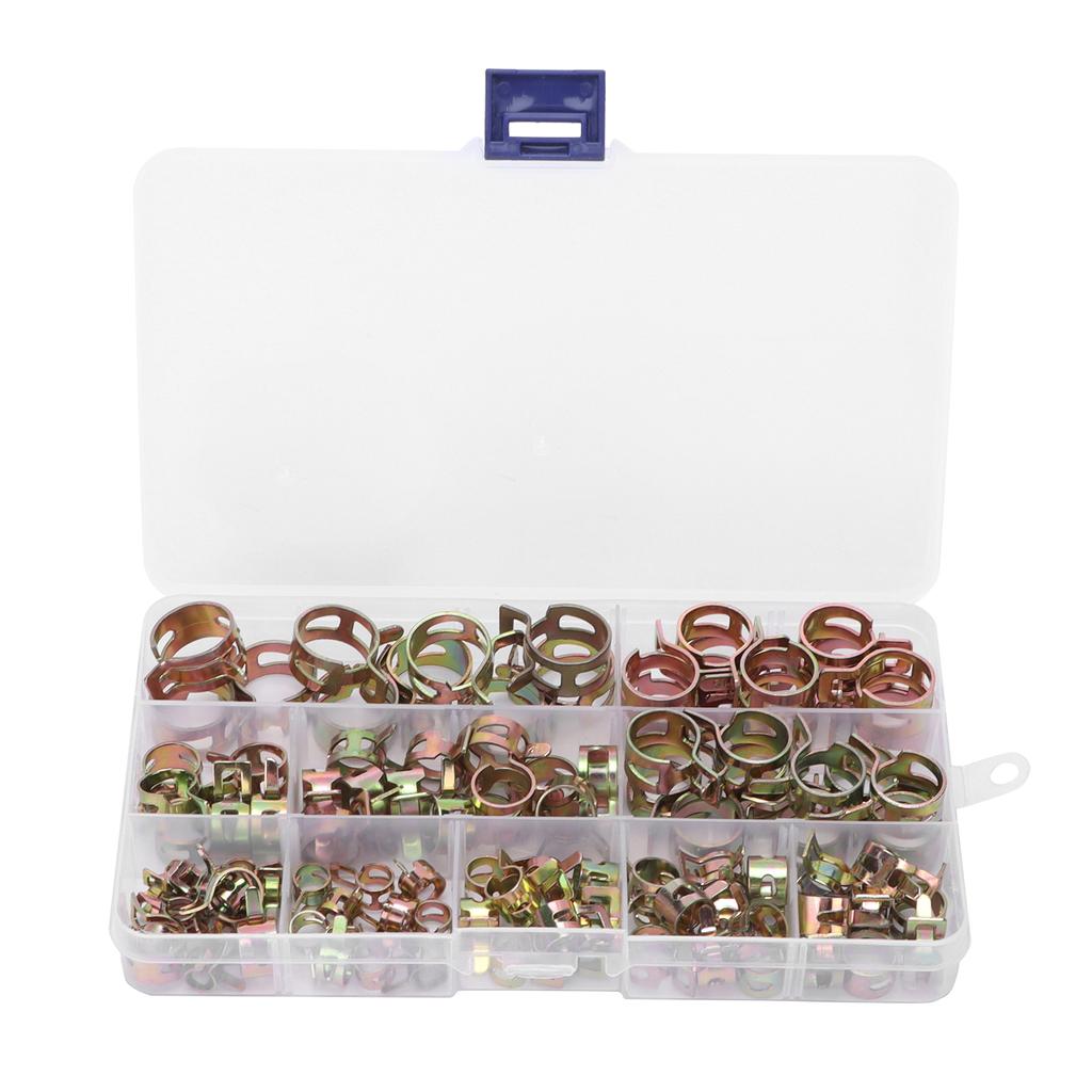 100PCS Spring Band Fuel Line Hose Clip Zinc PlatingColoring 6 7 8 9 10 11 12 14 15 17mm
