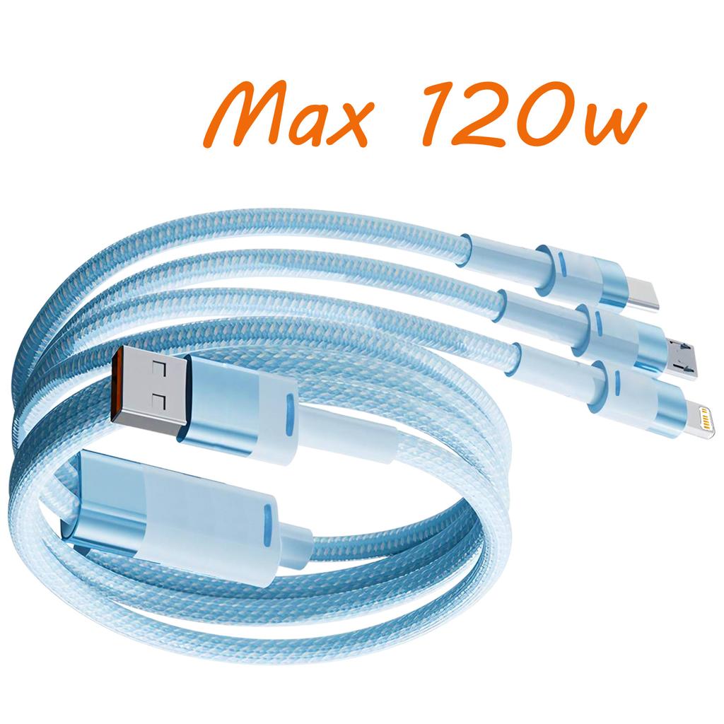 3 in 1 Charging Cable Type C/Micro b/iPhone Use For iPhone Huawei Samsung Smart Phone