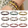 Pu Boho Chic Leather Woven Hand Bracelet Retro Womens Christmas Gift Jewelry