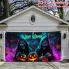 1 piece of 2D curtain banner, 2D flat-print Halloween garage banner
