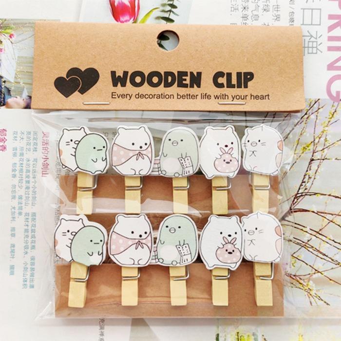 

Cartoon Fat Mouse Kindergarten Flower Shop Card Hanging Photo Color Clip 10pcs(one set)