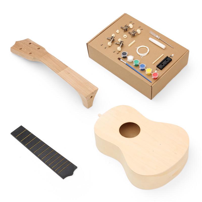 21" DIY Wooden Ukulele Craft Kit - Paint Your Own Small Guitar Toy Gift