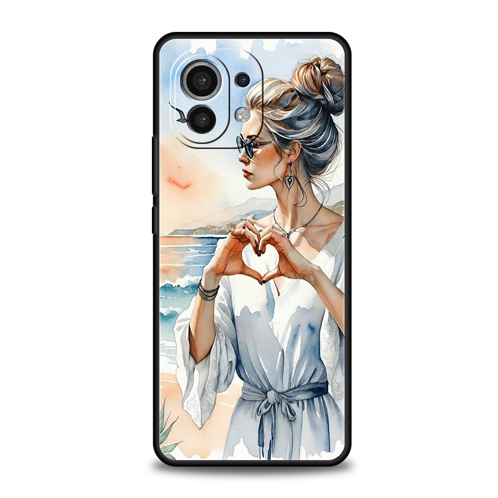 Fashion Girls Phone Case For Xiaomi 15 14 13 12 Lite 14T 13T 12T Pro Poco X7 X6 X5 X4 X3 NFC F7 Ultra F6 Pro Soft Cover