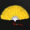 New Style Feather Fan Folding Fan for Qipao Performance Dance, Ancient Style Hanfu Women's Fan Dance