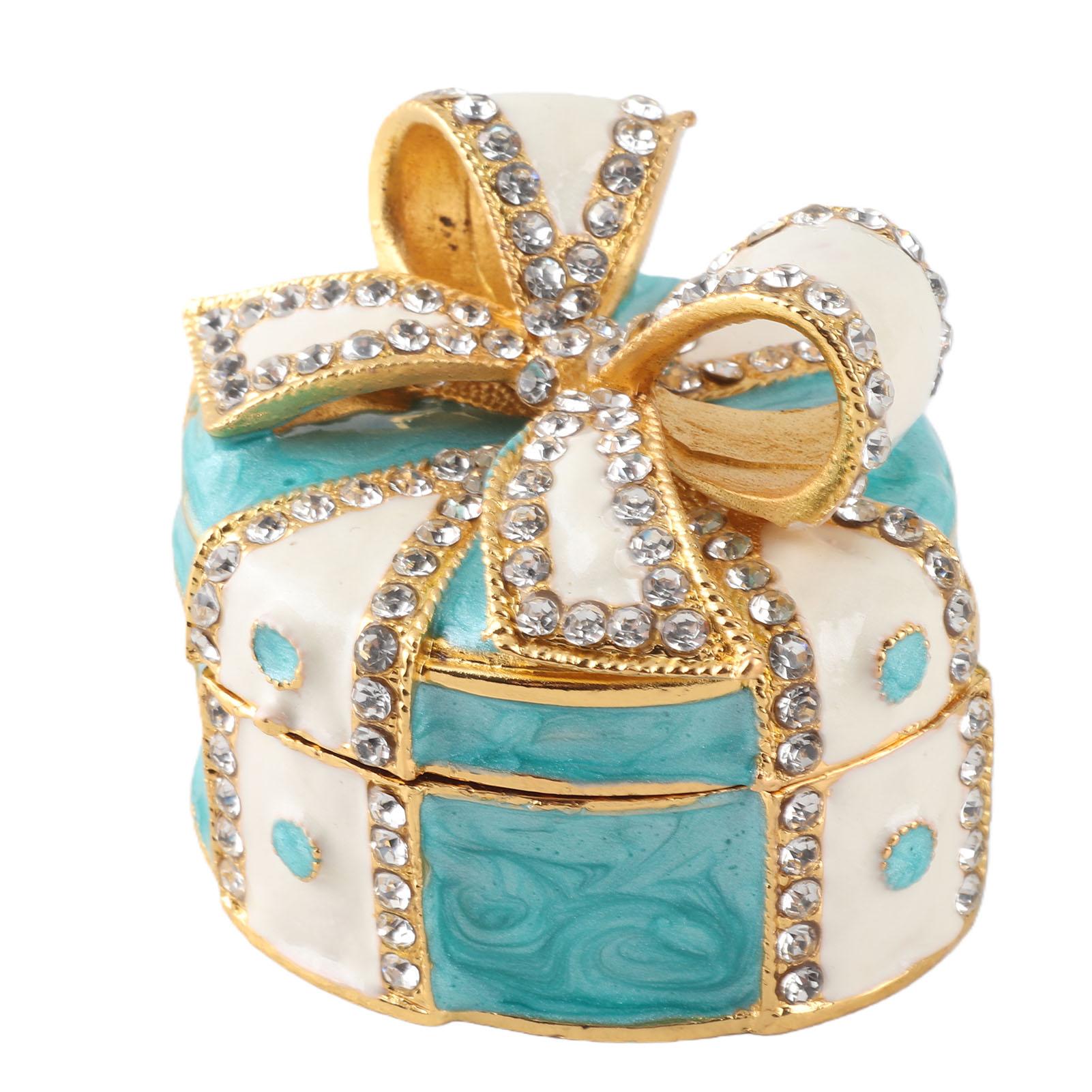 Bow Knot Jewelry Box Zinc Alloy Rhinestone Decorative Bow Ear s Jewelry for Birthday