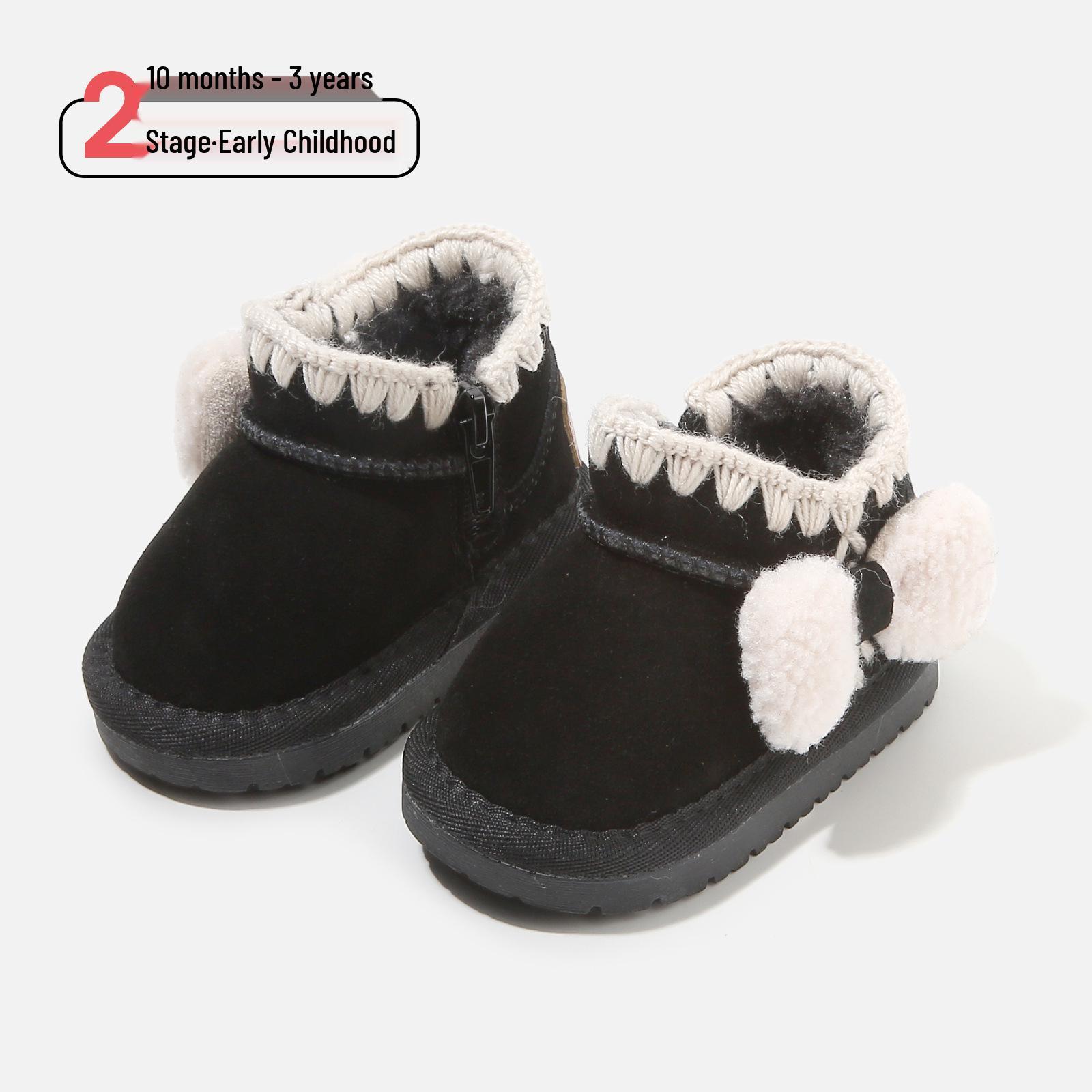 

Warm Children s Cotton Boots: Plush Infant Walking Shoes for Boys & Girls - Cartoon Winter Snow Boots Factory Order Sizes 15-19 / 120 Pairs чорний