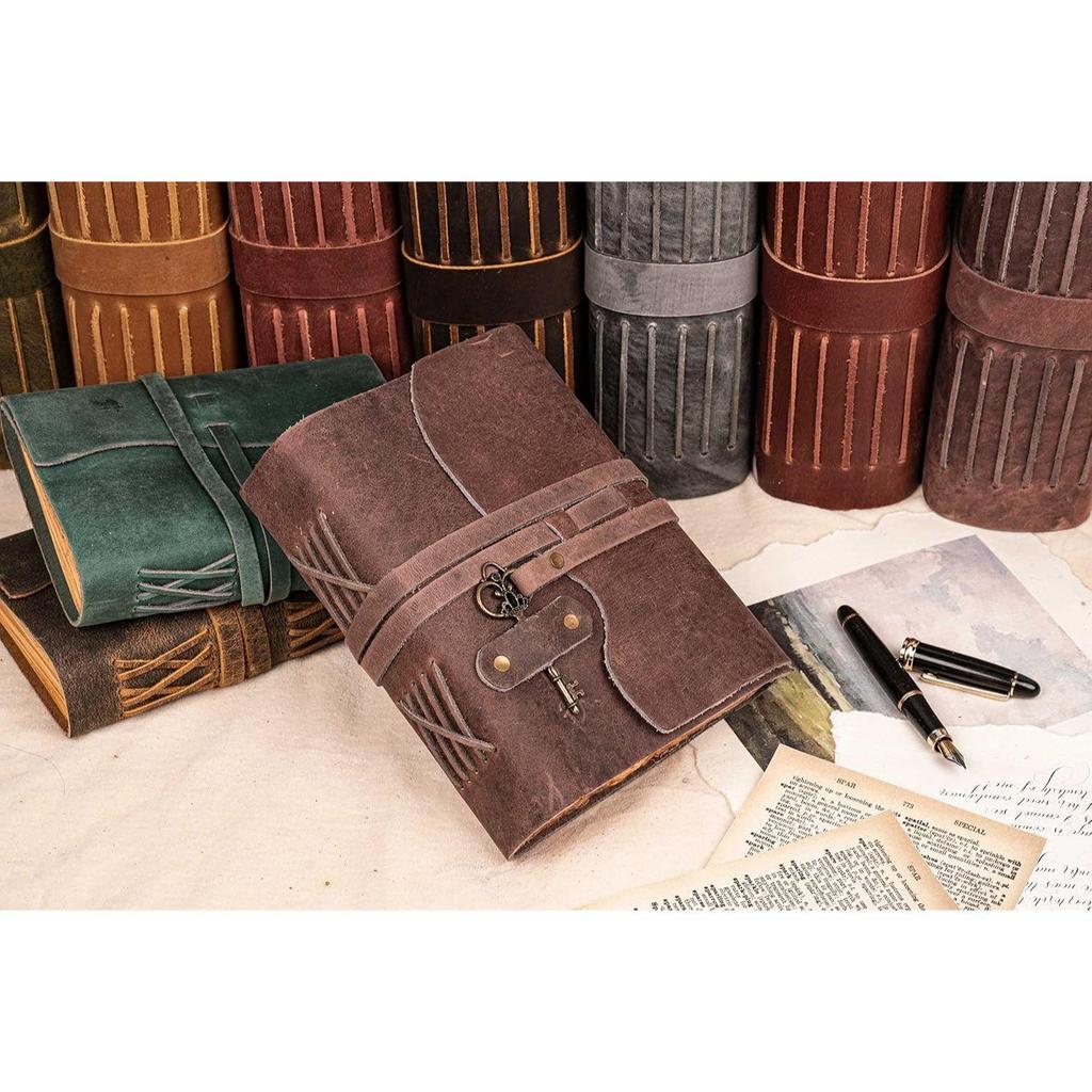 Genuine Leather Diary | Vintage Handmade Leather Journal | Premium Antique Key Closure