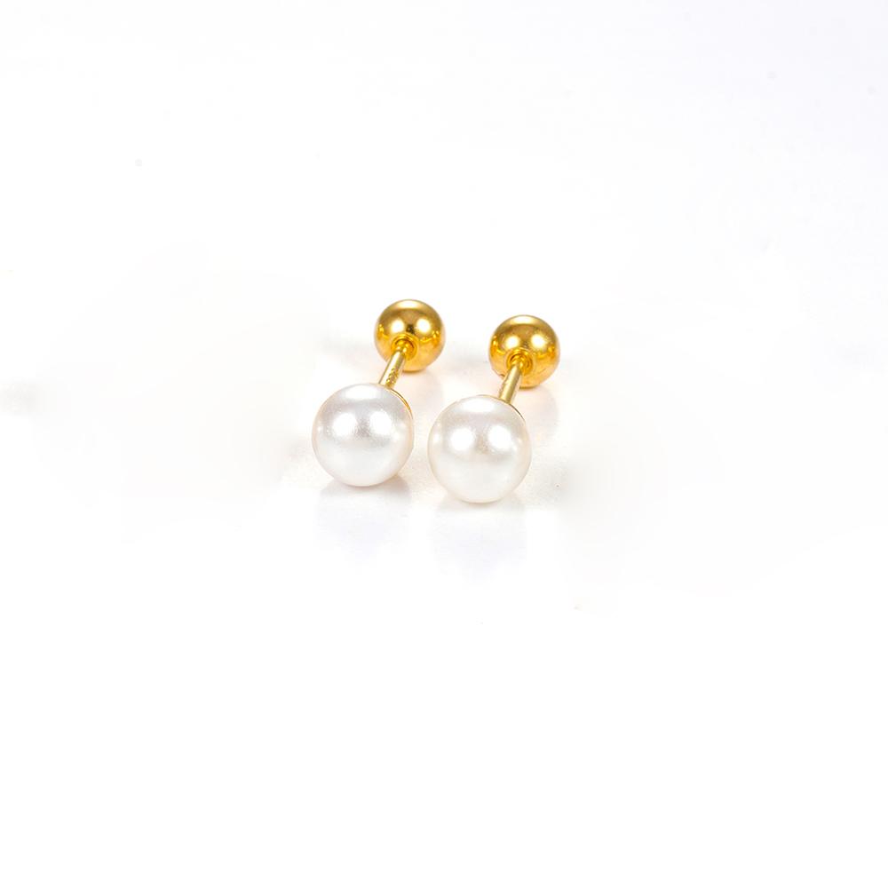Fashion Simple Sweet Pearl Spiral Beads Small Stud Earrings for Women Korean 3/4/5/6/7mm Party Piercing Jewelry