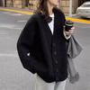 Retro Japanese Style Knit Cardigan for Women - 2024 Autumn/Winter Korean Loose Mid-Length Sweater Coat