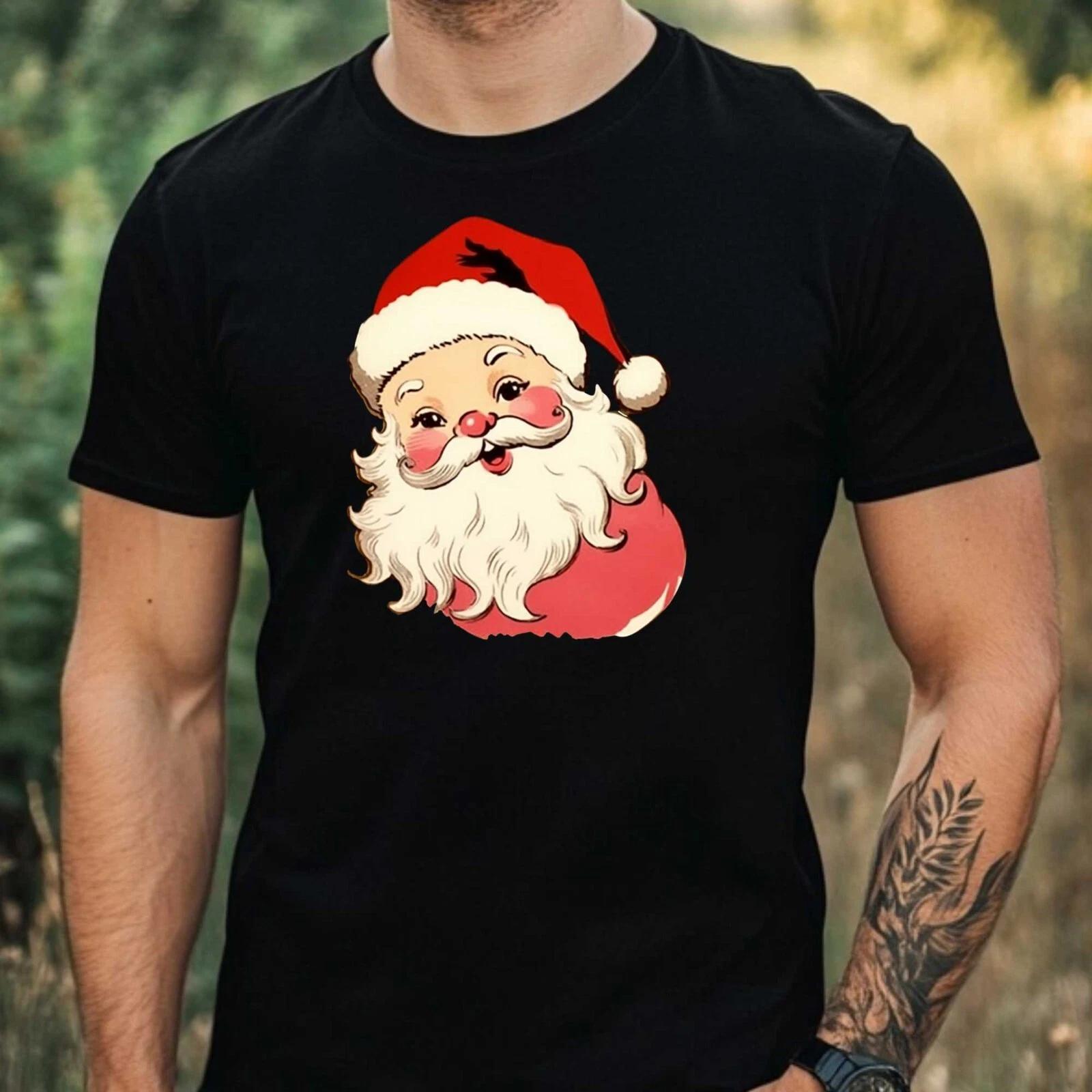 

Mens Retro Santa Claus Theme Cotton T-Shirt Size XS to 5XL- 2XL