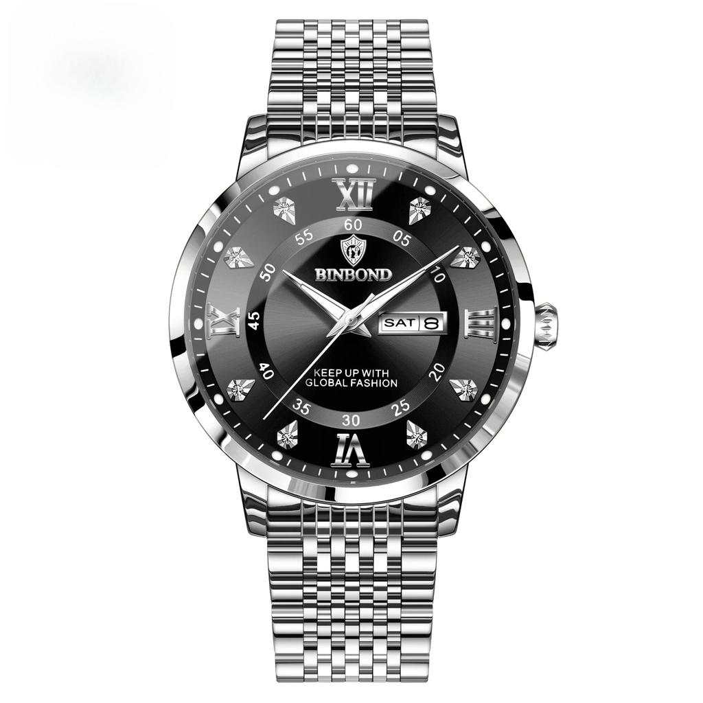 Luxury Business Men Wristwatch Waterproof Luminous Date Military Man Watch Stainless Steel Fashion Men's Quartz Watches