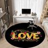 1pc Love Flowers Office Round Rug, Carpet for Office, Gaming, Lightweight Round Floor Mat yy260205024